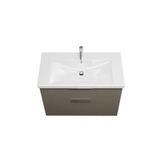 Burgbad Keramik Waschtisch-Set Eqio Grau Hochglanz/Alpinweiss, SEYQ093F2010C0001 SEYQ093F2010C0001