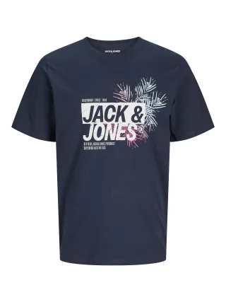 JACK&JONES - JJJAXON TEE SS CREW NECK LN sky captain - Gr. - M