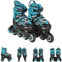 Byox Inlineskates Inliner 2 in 1 Double blau, Rollschuhe, PU-Rollen, ABEC-5 Lager, verstellbar