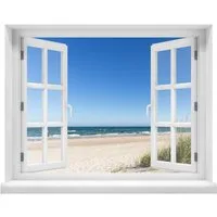 WallSpirit Wandsticker "Fensterblick mit Aussicht", Selbstklebend, rückstandslos abziehbar