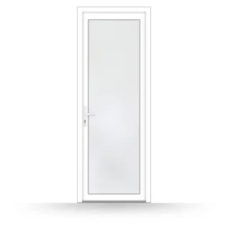 Nebeneingangstür 70 cm breit, Kunststoff, 700 x 2000 mm, DIN links nach innen öffnend, Weiß, Modell Osnabrück, individuell nach Maß