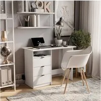 Vicco Schreibtisch Meiko, Weiß, 105 x 50 cm mit Schubladen (1-St)