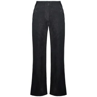 Timberland Breite Bein entspannt Chambray Marineblau Womens Leinenhosen A0597 440