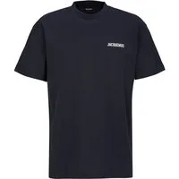 JACQUEMUS T-Shirt Logo Patch für Herren aus Baumwolle, Viertelarm mit Rundhals und Patch