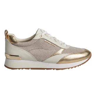 Allie Stride Damen-Sneakers aus glänzendem Leder und Mesh mit Kettendetail 43S2ALFS3D