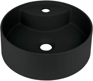 Neuesbad Serie 600 Waschbecken mit Hahnloch, Schwarz, Ø360mm NB1DECQSNU4B1