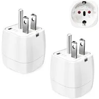 TUWENA 2 Stück Reiseadapter, UK USA Adapter Steckdose Deutschland Plug Reiseadapter, Steckdosenadapter für EU zu USA/England/Irland/Kanada/Mexiko/Dubai