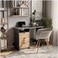 Vicco Schreibtisch Meiko, Anthrazit/Artisan/Artisan, 105 x 50 cm mit Schubladen (1-St)