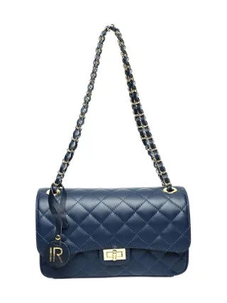 Isabella Rhea Blau Rindsledertasche
