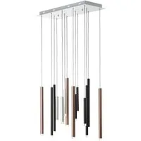 Brilliant Pendelleuchte Cembalo, LED fest integriert, Warmweiß, LED Hängelampe 14flg braun/Kaffee
