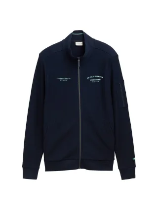 Tom Tailor - Sweatjacke mit Stehkragen sky captain blue - Gr. - XXXL