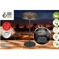 Briloner Leuchten LED Tischleuchte ALUSTA, LED fest integriert, 14x32 cm, Akku tauschbar, Indoor/Outdoor, Wohnzimmer, Flur, Balkon