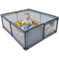 relaxdays Laufgitter Laufstall Baby mit 50 Bällen, 120 x 180 cm