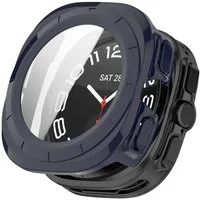 Wigento Smartwatch-Hülle Für Samsung Galaxy Watch Ultra 47mm / Ultra 2025 Hülle + 9H Glas Blau, Schutzhülle aus PC + Hart Glas für Rundumschutz