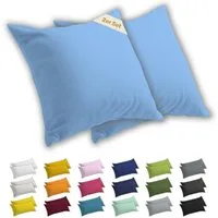 Lavea Kissenbezug 2er Set Kissenhülle Jersey, 100% Baumwolle, Kissenbezüge, (2 Stück), allergikerfreundlich - sicherer YKK-Reißverschluss - waschbar 60°C