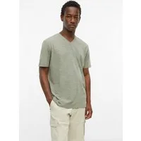 s.Oliver Kurzarmshirt T-Shirt Meliertes T-Shirt mit V-Ausschnitt