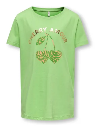 KIDS ONLY - KOGMAGGIE REG S/S CHERRY TOP BOX JRS summer green - Gr. - 158/164