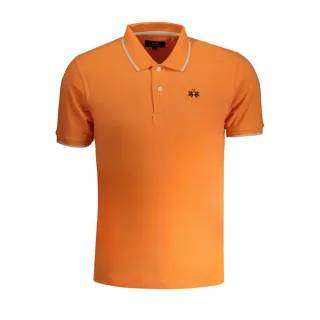La Martina Arancione Baumwoll Herren Poloshirt