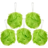BRUBAKER Duschschwamm Badeschwamm-Set, 5-tlg., 5x Peeling- und Massage-Schwamm, Duschschwamm mit Aufhänger
