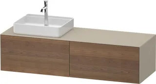 Duravit White Tulip Konsolenwaschtischunterbau wandhängend Amerikanischer Nussbaum & Taupe Matt & Se WT4864L77600010