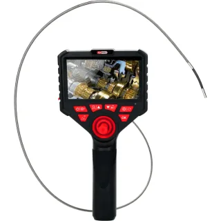 KS TOOLS HD-Videoskop-Satz mit Ø 3,9 mm 720° und 0° HD Frontkamera-Sonde, flexible PVC Hülle - 550.7580