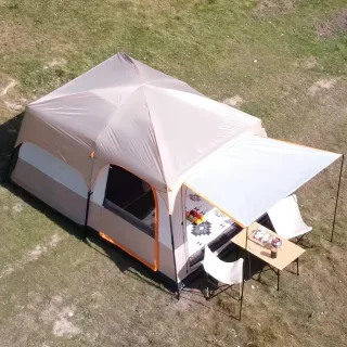 Xmund Thickened Tent, Large Outdoor Camping Tent Suitable for 4-6/6-10 People, a Spacious Canopy Two-bedroom One-living