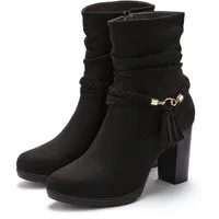 LASCANA Stiefelette Stiefel, Boots mit Blockabsatz und Schmuckelement VEGAN