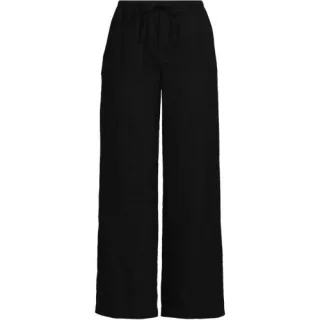 Premium Reinleinen-Schlupfhose in 7/8-Länge, Damen,  Schwarz, Leinen, by Lands' End
