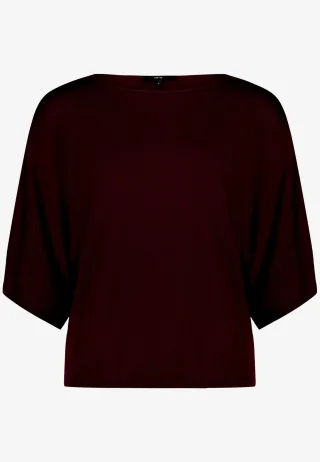 zero - Pullover mit Fledermausärmeln dark aubergine - Gr. - S