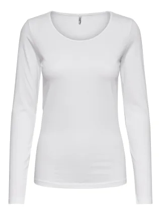 ONLY - ONLLIVE LOVE L/S ONECK TOP NOOS JRS White - Gr. - XL