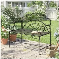 Outsunny Gartenbank Bank Gartenmöbel 2-Sitzer (Parkbank, 1-St., Sitzbank), Metall 107cm x 55,5cm x 92cm