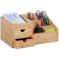 relaxdays Organizer Schreibtisch Organizer mit 2 Schubladen