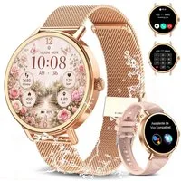 blackview Smartwatch X30 1,26″ für Damen mit Telefonfunktion undFitness-Tracking Smartwatch (4 cm/1.26 Zoll, iOS/Android) Set, mit Wechselband aus weichemSilikon und Ladekabel, 5 Tage Akkulaufzeit/2 Armbänder/HF&SpO₂& Blutdruck/100+ Sportmodi,IP68