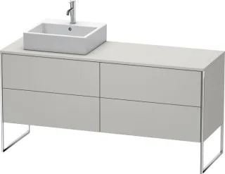 Duravit XSquare Konsolenwaschtischunterbau bodenstehend Betongrau Matt 1600x548x778 mm - XS4924L0707 XS4924L0707