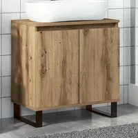 vidaXL Waschbeckenunterschrank Badschrank Artisan-Eiche 58x33x60 cm Holzwerkstoff