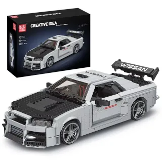Mould King 10113 Technical Car Toys The MOC Skyline R34 Sport Car Model Building Block Assembly Kit 1471PCS Brick Set Ki