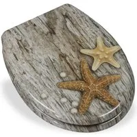 Stabilo Sanitär WC-Sitz WC-Sitz "Starfish" Toilettensitz Klositz (Komplett-Set, mit Edelstahl-Befestigungsschrauben), WC-Sitz mit Absenkautomatik, pflegeleicht.