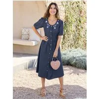 Sieh an! Etuikleid Jeans-Kleid Kurzarm