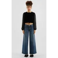 QS Weite Jeans Jeans-Hose CATIE Jeans Catie / Mid Rise / Wide Fit / mit Schmucksteinen