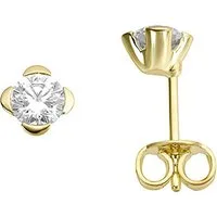 Firetti Paar Ohrstecker Schmuck Geschenk Gold 333 Ohrschmuck Ohrringe Solitär Blume, mit Zirkonia (synth)