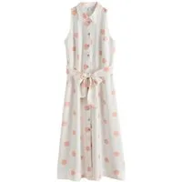 Next Midikleid Neckholder-Hemdkleid in Midilänge mit Gürtel (1-tlg)