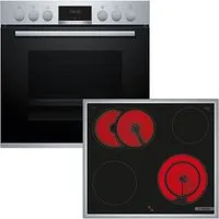 BOSCH Elektro-Herd-Set HND411VS67, mit Backwagen, Backwagen mit ausziehbarer Tür für bequemes Kochen & Backen
