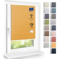 DomDeco Wabenplissee Thermo Plissee ohne Bohren - Hitzeschutz, Verdunkelung, verspannt, abdunkelnd, Klemmfix, stufenlos, kälteschutz, modernes Fensterplissee