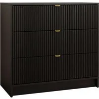 MIRJAN24 Kommode Tireno 3SZ (mit drei Schubladen), Aluminiumgriff in der Farbe Gold