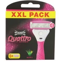 Wilkinson Nassrasierer Sword Quattro for Women 6 x Rasierklingen