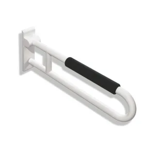 HEWI Stützklappgriff Serie 801 8015010199 Ausladung 600 mm, mit Armpolster, reinweiss