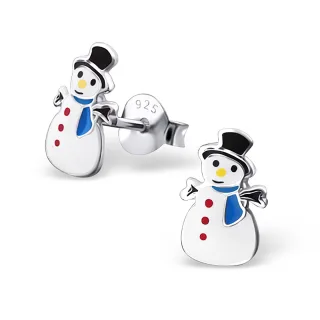 Schneemann Ohrringe aus 925 Silber