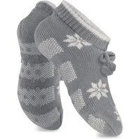 celodoro Haussocken Damen Norweger Strick Hüttensocken mit ABS-Sohle (1 Paar)