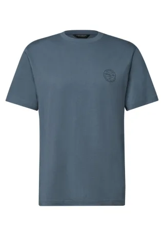 Street One - T-Shirt mit Logoprint blau - Gr. - L