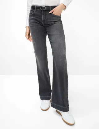 Brax Damen Five-Pocket-Hose Style MAINE USED GREY, denim grau, Gr. 40L